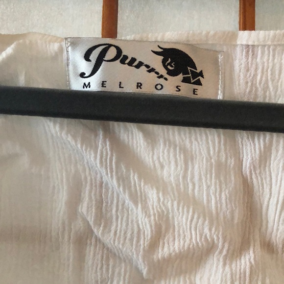 Purrr Melrose White Tie front cropped top NWOT - Picture 5 of 6